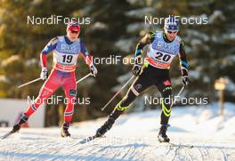 06.12.2014, Lillehammer, Norway (NOR): Jean Marc Gaillard (FRA), Salomon, Swix, One Way followed by Simen Andreas Sveen (NOR), Madshus, Swix, Rottefella - FIS world cup cross-country, 10km men, Lillehammer (NOR). www.nordicfocus.com. © Laiho/NordicFocus. Every downloaded picture is fee-liable.