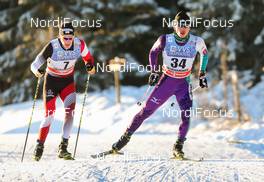 06.12.2014, Lillehammer, Norway (NOR): (l-r) Markus Bader (AUT) and Hiroyuki Miyazawa (JPN), Fischer, Swix, Rottefella - FIS world cup cross-country, 10km men, Lillehammer (NOR). www.nordicfocus.com. © Laiho/NordicFocus. Every downloaded picture is fee-liable.