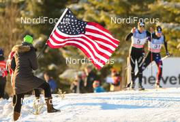 06.12.2014, Lillehammer, Norway (NOR): american flag at the track - FIS world cup cross-country, 10km men, Lillehammer (NOR). www.nordicfocus.com. © Laiho/NordicFocus. Every downloaded picture is fee-liable.