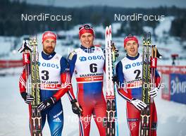 05.12.2014, Lillehammer, Norway (NOR): Alexey Petukhov (RUS), Paal Golberg (NOR), Finn Haagen Krogh (NOR), (l-r)  - FIS world cup cross-country, individual sprint, Lillehammer (NOR). www.nordicfocus.com. © Felgenhauer/NordicFocus. Every downloaded picture is fee-liable.