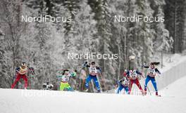 05.12.2014, Lillehammer, Norway (NOR): Marit Bjoergen (NOR), Katja Visnar (SLO), Kerttu Niskanen (FIN), Barbro Kvaale (NOR), Mona-Lisa Malvalehto (FIN), (l-r)  - FIS world cup cross-country, individual sprint, Lillehammer (NOR). www.nordicfocus.com. © Felgenhauer/NordicFocus. Every downloaded picture is fee-liable.