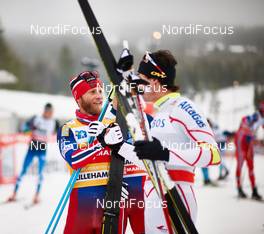 07.12.2014, Lillehammer, Norway (NOR): Martin Johnsrud Sundby (NOR), Alex Harvey (CAN), (l-r)  - FIS world cup cross-country, pursuit men, Lillehammer (NOR). www.nordicfocus.com. © Felgenhauer/NordicFocus. Every downloaded picture is fee-liable.