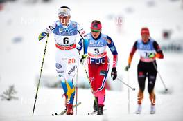 07.12.2014, Lillehammer, Norway (NOR): Charlotte Kalla (SWE), Ingvild Flugstad Oestberg (NOR), Denise Herrmann (GER), (l-r)  - FIS world cup cross-country, pursuit women, Lillehammer (NOR). www.nordicfocus.com. © Felgenhauer/NordicFocus. Every downloaded picture is fee-liable.