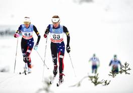 07.12.2014, Lillehammer, Norway (NOR): Sophie Caldwell (USA), Caitlin Gregg (USA), (l-r)  - FIS world cup cross-country, pursuit women, Lillehammer (NOR). www.nordicfocus.com. © Felgenhauer/NordicFocus. Every downloaded picture is fee-liable.