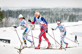 07.12.2014, Lillehammer, Norway (NOR): Anna Haag (SWE), Silje Theodorsen (NOR), Emma Wiken (SWE), (l-r)  - FIS world cup cross-country, pursuit women, Lillehammer (NOR). www.nordicfocus.com. © Felgenhauer/NordicFocus. Every downloaded picture is fee-liable.