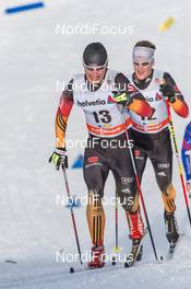 13.12.2014, Davos, Switzerland (SUI): Jonas Dobler (GER), Andy Kühne (GER) (l-r) - FIS world cup cross-country, 15km men, Davos (SUI). www.nordicfocus.com. © Rauschendorfer/NordicFocus. Every downloaded picture is fee-liable.