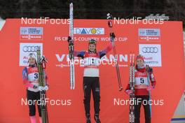 14.12.2014, Davos, Switzerland (SUI): Maiken Caspersen Falla (NOR), Ingvild Flugstad Oestberg (NOR), Celine Brun-Lie NOR) - FIS world cup cross-country, individual sprint, Davos (SUI). www.nordicfocus.com. © Rauschendorfer/NordicFocus. Every downloaded picture is fee-liable.