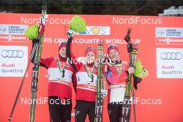 14.12.2014, Davos, Switzerland (SUI): Anders Gloeersen (NOR), Finn Haagen Krogh (NOR), Eirik Brandsdal (NOR) (l-r) - FIS world cup cross-country, individual sprint, Davos (SUI). www.nordicfocus.com. © Rauschendorfer/NordicFocus. Every downloaded picture is fee-liable.