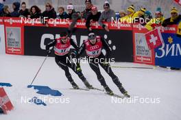 14.12.2014, Davos, Switzerland (SUI): Joeri Kindschi (SUI), Gianluca Cologna (SUI), (l-r) - FIS world cup cross-country, individual sprint, Davos (SUI). www.nordicfocus.com. © Rauschendorfer/NordicFocus. Every downloaded picture is fee-liable.