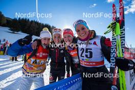 20.12.2014, Davos, Switzerland (SUI): (l-r) Katrin Zeller (GER), Stefanie Boehler (GER),  Denise Herrmann (GER) and Nicole Fessel (GER), Rossignol, One Way, Alpina, Rottefella, Adidas - FIS world cup cross-country, 10km women, Davos (SUI). www.nordicfocus.com. © Laiho/NordicFocus. Every downloaded picture is fee-liable.