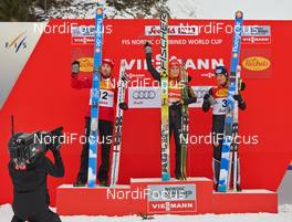 17.01.2014, Seefeld, Austria (AUT): Magnus Moan (NOR), Eric Frenzel (GER), Tino Edelmann (GER), (l-r) - FIS world cup nordic combined, individual gundersen HS109/5km, Seefeld (AUT). www.nordicfocus.com. © Felgenhauer/NordicFocus. Every downloaded picture is fee-liable.