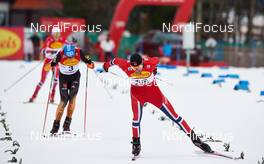 17.01.2014, Seefeld, Austria (AUT): Tino Edelmann (GER), Magnus Moan (NOR), (l-r) - FIS world cup nordic combined, individual gundersen HS109/5km, Seefeld (AUT). www.nordicfocus.com. © Felgenhauer/NordicFocus. Every downloaded picture is fee-liable.