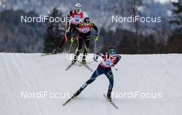 26.01.2014, Oberstdorf, Germany (GER): Ilkka Herola (FIN), Fischer, Swix, Rottefella followed by Francois Braud (FRA), Fischer, One Way, Rottefella and Mario Seidl (AUT), Fischer, Leki, Rottefella, Loeffler - FIS world cup nordic combined, individual gundersen HS137/10km, Oberstdorf (GER). www.nordicfocus.com. © Laiho/NordicFocus. Every downloaded picture is fee-liable.