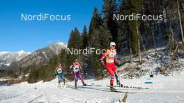 25.01.2014, Oberstdorf, Germany (GER): Jan Schmid (NOR), Fischer, Start, Rottefella followed by Taihei Kato (JPN), Fischer, Swix, Rottefella and Mikke Leinonen (FIN) - FIS world cup nordic combined, team HS137/4x5km, Oberstdorf (GER). www.nordicfocus.com. © Laiho/NordicFocus. Every downloaded picture is fee-liable.