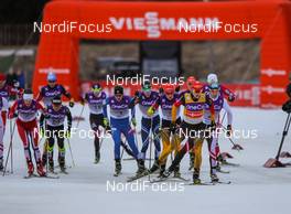 06.03.2014, Trondheim, Norway (NOR): Eric Frenzel (GER), Fischer, Leki, Rottefella, Adidas leading the group - FIS world cup nordic combined, individual gundersen HS138/10km, Trondheim (NOR). www.nordicfocus.com. © Laiho/NordicFocus. Every downloaded picture is fee-liable.