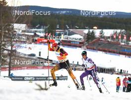 15.03.2014, Falun, Sweden (SWE): Eric Frenzel (GER), Akito Watabe (JPN), (l-r) - FIS world cup nordic combined, individual gundersen HS100/10km, Falun (SWE). www.nordicfocus.com. © Felgenhauer/NordicFocus. Every downloaded picture is fee-liable.