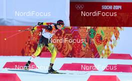 12.02.2014, Sochi, Russia (RUS): Eric Frenzel (GER), Fischer, Leki, Rottefella, Adidas - XXII. Olympic Winter Games Sochi 2014, nordic combined, individual gundersen HS106/10km, Sochi (RUS). www.nordicfocus.com. © NordicFocus. Every downloaded picture is fee-liable.