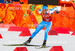 20.02.2014, Sochi, Russia (RUS): Lukas Runggaldier (ITA), Fischer, Leki, Rottefella - XXII. Olympic Winter Games Sochi 2014, nordic combined, team HS140/4x5km, Sochi (RUS). www.nordicfocus.com. © NordicFocus. Every downloaded picture is fee-liable.