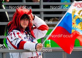 20.02.2014, Sochi, Russia (RUS): a russian fan - XXII. Olympic Winter Games Sochi 2014, nordic combined, team HS140/4x5km, Sochi (RUS). www.nordicfocus.com. © NordicFocus. Every downloaded picture is fee-liable.