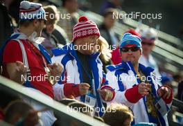 20.02.2014, Sochi, Russia (RUS): fans - XXII. Olympic Winter Games Sochi 2014, nordic combined, team HS140/4x5km, Sochi (RUS). www.nordicfocus.com. © NordicFocus. Every downloaded picture is fee-liable.