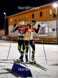 19.12.2014, Ramsau, Austria (AUT): Sebastian Lacroix (FRA) and a technician  - FIS world cup nordic combined, training, Ramsau (AUT). www.nordicfocus.com. © Felgenhauer/NordicFocus. Every downloaded picture is fee-liable.