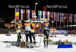 19.12.2014, Ramsau, Austria (AUT): Jason Lamy Chappuis (FRA) and Sebastian Lacroix (FRA) discussing about their skis - FIS world cup nordic combined, training, Ramsau (AUT). www.nordicfocus.com. © Felgenhauer/NordicFocus. Every downloaded picture is fee-liable.