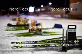 19.12.2014, Ramsau, Austria (AUT): Fischer skis ready to be tested - FIS world cup nordic combined, training, Ramsau (AUT). www.nordicfocus.com. © Felgenhauer/NordicFocus. Every downloaded picture is fee-liable.