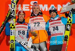 28.02.2014, Lahti, Finland (FIN): (l-r) Stefan Kraft (AUT), Fischer, Severin Freund (GER), Fischer and Kamil Stoch (POL), Fischer - FIS world cup ski jumping, individual HS130, Lahti (FIN). www.nordicfocus.com. © Laiho/NordicFocus. Every downloaded picture is fee-liable.