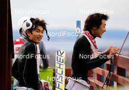 07.03.2014, Trondheim, Norway (NOR): (l-r) Reruhi Shimizu (JPN), Fischer and Yuta Watase (JPN), Fischer - FIS world cup ski jumping, individual HS138, Trondheim (NOR). www.nordicfocus.com. © Laiho/NordicFocus. Every downloaded picture is fee-liable.