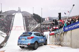 09.03.2014, Oslo, Norway (NOR): Hyundai at the venue - FIS world cup ski jumping, individual HS134, Oslo (NOR). www.nordicfocus.com. © Laiho/NordicFocus. Every downloaded picture is fee-liable.