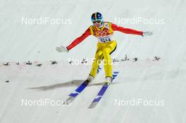 08.02.2014, Sochi, Russia (RUS): Andreas Wellinger (GER), Fluege.de - XXII. Olympic Winter Games Sochi 2014, ski jumping, individual HS106, qualification, Sochi (RUS). www.nordicfocus.com. © NordicFocus. Every downloaded picture is fee-liable.