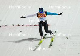 08.02.2014, Sochi, Russia (RUS): Kaarel Nurmsalu (EST), Fischer - XXII. Olympic Winter Games Sochi 2014, ski jumping, individual HS106, qualification, Sochi (RUS). www.nordicfocus.com. © NordicFocus. Every downloaded picture is fee-liable.