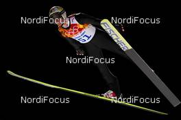 14.02.2014, Sochi, Russia (RUS): Thomas Morgenstern (AUT), Fischer - XXII. Olympic Winter Games Sochi 2014, ski jumping, individual HS140, Qualification, Sochi (RUS). www.nordicfocus.com. © NordicFocus. Every downloaded picture is fee-liable.