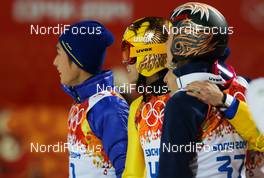 15.02.2014, Sochi, Russia (RUS): team Japan waiting for the results - XXII. Olympic Winter Games Sochi 2014, ski jumping, individual HS140, Sochi (RUS). www.nordicfocus.com. © NordicFocus. Every downloaded picture is fee-liable.