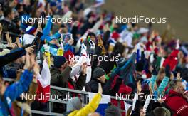 17.02.2014, Sochi, Russia (RUS): spectators during a break - XXII. Olympic Winter Games Sochi 2014, ski jumping, team HS140, Sochi (RUS). www.nordicfocus.com. © NordicFocus. Every downloaded picture is fee-liable.