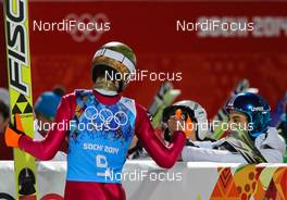 17.02.2014, Sochi, Russia (RUS): (l-r) Kamil Stoch (POL), Fischer and Maciej Kot (POL), Fischer - XXII. Olympic Winter Games Sochi 2014, ski jumping, team HS140, Sochi (RUS). www.nordicfocus.com. © NordicFocus. Every downloaded picture is fee-liable.