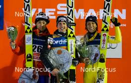 28.11.2014, Ruka, Finland (FIN): (l-r) Daiki Ito (JPN), Fischer, Simon Ammann (SUI), Fischer and Noriaki Kasai (JPN), Fischer - FIS world cup ski jumping, individual HS142, Ruka (FIN). www.nordicfocus.com. © Laiho/NordicFocus. Every downloaded picture is fee-liable.