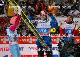 29.12.2014, Oberstdorf, Germany (GER): (l-r) Stefan Kraft (AUT), Fischer, Michael Hayboeck (AUT), Fischer and Andreas Kofler (AUT), Fischer - FIS world cup ski jumping, four hills tournament, individual HS137, Oberstdorf (GER). www.nordicfocus.com. © Laiho/NordicFocus. Every downloaded picture is fee-liable.