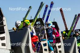 01.02.2014, Hinzenbach, Austria (AUT): the lift bringing jumpers to the tower - FIS world cup ski jumping ladies, individual HS85, Hinzenbach (AUT). www.nordicfocus.com. © Laiho/NordicFocus. Every downloaded picture is fee-liable.