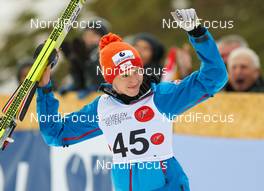 02.02.2014, Hinzenbach, Austria (AUT): Daniela Iraschko-Stolz (AUT), Fischer - FIS world cup ski jumping ladies, individual HS85, Hinzenbach (AUT). www.nordicfocus.com. © Laiho/NordicFocus. Every downloaded picture is fee-liable.