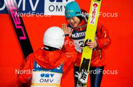 08.03.2014, Oslo, Norway (NOR): (l-r) Sara Takanashi (JPN), Elan and Yuki Ito (JPN), Fischer - FIS world cup ski jumping ladies, individual HS134, Oslo (NOR). www.nordicfocus.com. © Laiho/NordicFocus. Every downloaded picture is fee-liable.