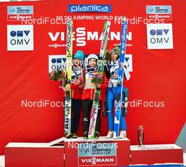 22.03.2014, Planica, Slovenia (SLO): Yuki Ito (JPN), Sara Takanashi (JPN), Julia Clair (FRA), (l-r) - FIS world cup ski jumping ladies, individual HS139, Planica (SLO). www.nordicfocus.com. © Felgenhauer/NordicFocus. Every downloaded picture is fee-liable.