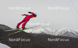 09.02.2014, Sochi, Russia (RUS): Maren Lundby (NOR), Fischer - XXII. Olympic Winter Games Sochi 2014, ski jumping ladies, training, Sochi (RUS). www.nordicfocus.com. © NordicFocus. Every downloaded picture is fee-liable.