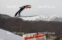09.02.2014, Sochi, Russia (RUS): Elena Runggaldier (ITA), Fluege.de - XXII. Olympic Winter Games Sochi 2014, ski jumping ladies, training, Sochi (RUS). www.nordicfocus.com. © NordicFocus. Every downloaded picture is fee-liable.