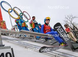 09.02.2014, Sochi, Russia (RUS): Julia Kykkaenen (FIN), Sporten - XXII. Olympic Winter Games Sochi 2014, ski jumping ladies, training, Sochi (RUS). www.nordicfocus.com. © NordicFocus. Every downloaded picture is fee-liable.