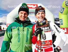 25.01.2014, Bad Hindelang, Germany (GER): Michael Keller (AUT), chief of competition and Jessica  Mueller  (GER ) - Skitrail Tannheimertal, Bad Hindelang (GER). www.nordicfocus.com. © Felgenhauer/NordicFocus. Every downloaded picture is fee-liable.