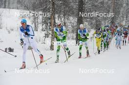 02.03.2014, Mora, Sweden (SWE): Espen Harald Bjerke (NOR), Jens Eriksson (SWE), Anders Myrland (NOR), Arne Post (NOR), (l-r) - FIS Marathon Cup Vasaloppet, Mora (SWE). www.nordicfocus.com. © Rauschendorfer/NordicFocus. Every downloaded picture is fee-liable.