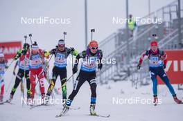 07.01.2015, Oberhof, Germany (GER): Mari Laukkanen (FIN), Ekaterina Glazyrina (RUS), Nadezhda Skardino (BLR) - IBU world cup biathlon, relay women, Oberhof (GER). www.nordicfocus.com. © Manzoni/NordicFocus. Every downloaded picture is fee-liable.