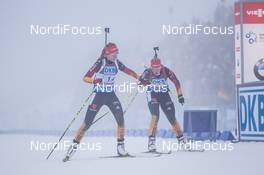 07.01.2015, Oberhof, Germany (GER): Franziska Preuss (GER), Karolin Horchler (GER) - IBU world cup biathlon, relay women, Oberhof (GER). www.nordicfocus.com. © Manzoni/NordicFocus. Every downloaded picture is fee-liable.