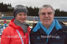 10.01.2015, Oberhof, Germany (GER): Nicole Resch (GER) IBU secretary general and Thomas Bach (GER), president of International Olympic Committee - IBU world cup biathlon, training, Oberhof (GER). www.nordicfocus.com. © Manzoni/NordicFocus. Every downloaded picture is fee-liable.